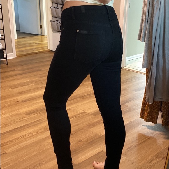 7 for All Mankind black high rise skinny jeans - size 29 - Picture 1 of 4